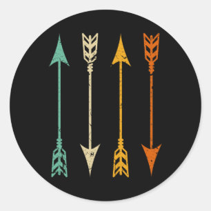 Vintage Archery Arrows For Bow Hunting Retro  Classic Round Sticker