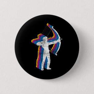 Vintage Archery Bow Hunting  2 Inch Round Button