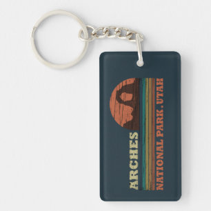 Vintage Arches National Park Moab Utah Keychain