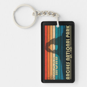 Vintage Arches National Park Moab Utah Keychain