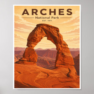 Vintage Arches National Park Travel Poster