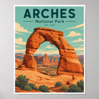 Vintage Arches National Park Travel Poster