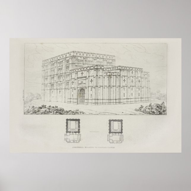 Vintage Architectural Design Drawing Cathedral Poster (Front)