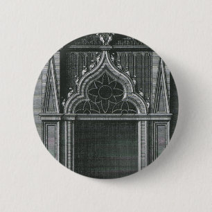 Vintage Architectural Element, Gothic Doorway 2 Inch Round Button