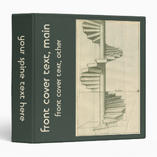 Vintage Architectural Stairs, Spiral Staircase Binder