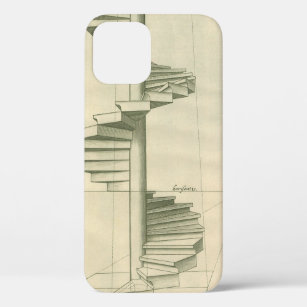Vintage Architectural Stairs, Spiral Staircase iPhone 12 Case