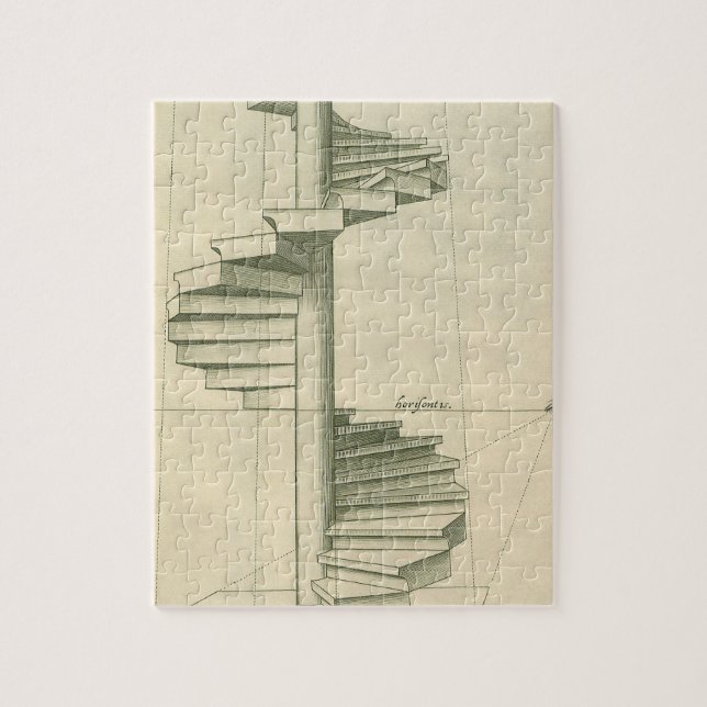 Vintage Architectural Stairs, Spiral Staircase Jigsaw Puzzle (Vertical)
