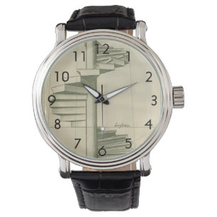 Vintage Architectural Stairs, Spiral Staircase Watch