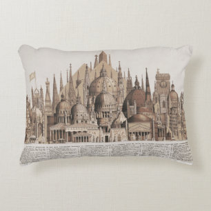 Vintage Architecture Aesthetic Accent Pillow