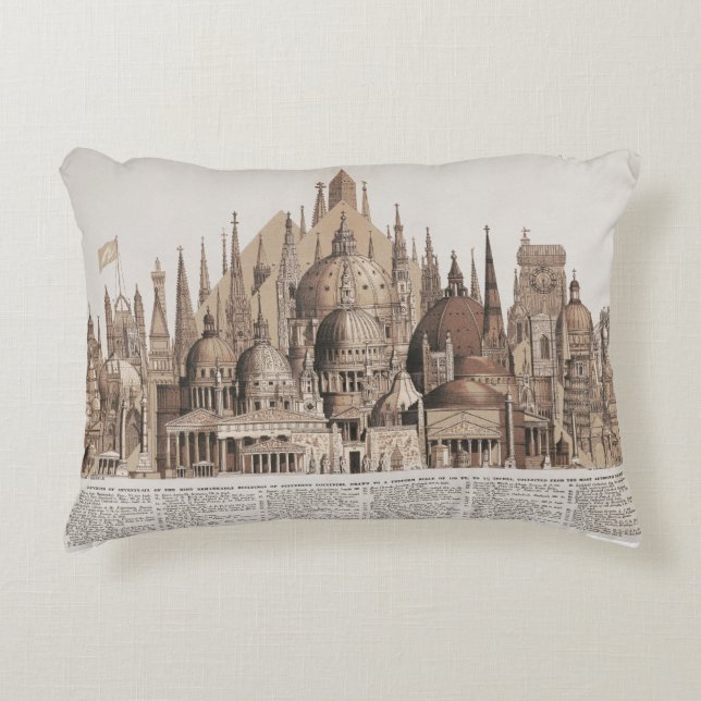 Vintage Architecture Aesthetic Accent Pillow (Front)