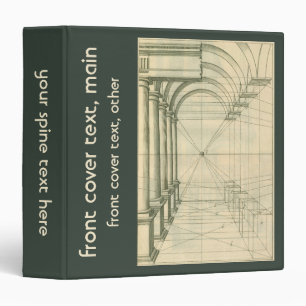 Vintage Architecture, Arches Columns Perspective Binder