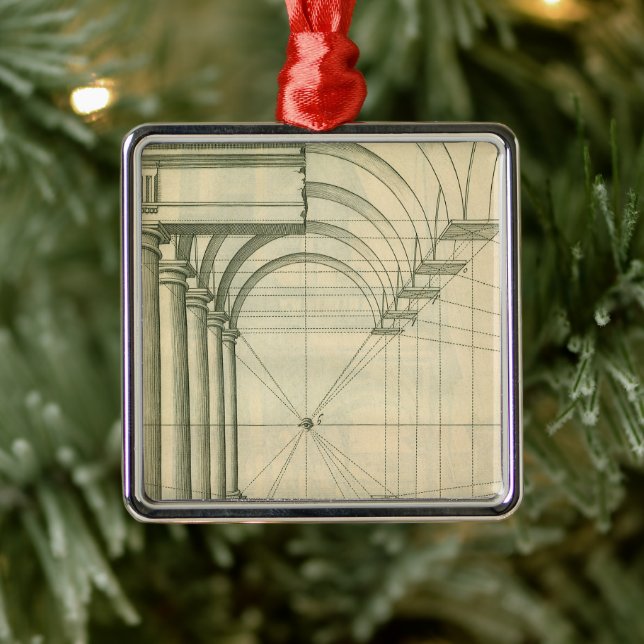 Vintage Architecture, Arches Columns Perspective Metal Ornament (Tree)