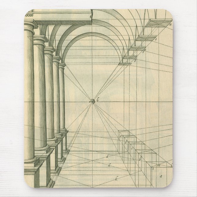 Vintage Architecture, Arches Columns Perspective Mouse Pad (Front)