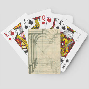 Vintage Architecture, Arches Columns Perspective Playing Cards