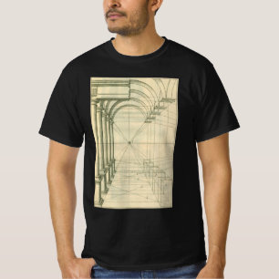 Vintage Architecture, Arches Columns Perspective T-Shirt