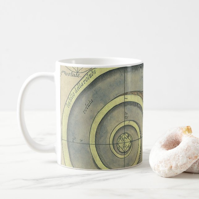 Vintage Architecture; Capital Volute by Vignola Coffee Mug (With Donut)