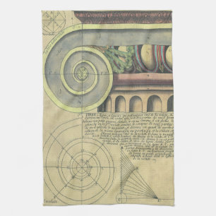 Vintage Architecture; Capital Volute by Vignola Kitchen Towel