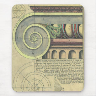 Vintage Architecture; Capital Volute by Vignola Mouse Pad