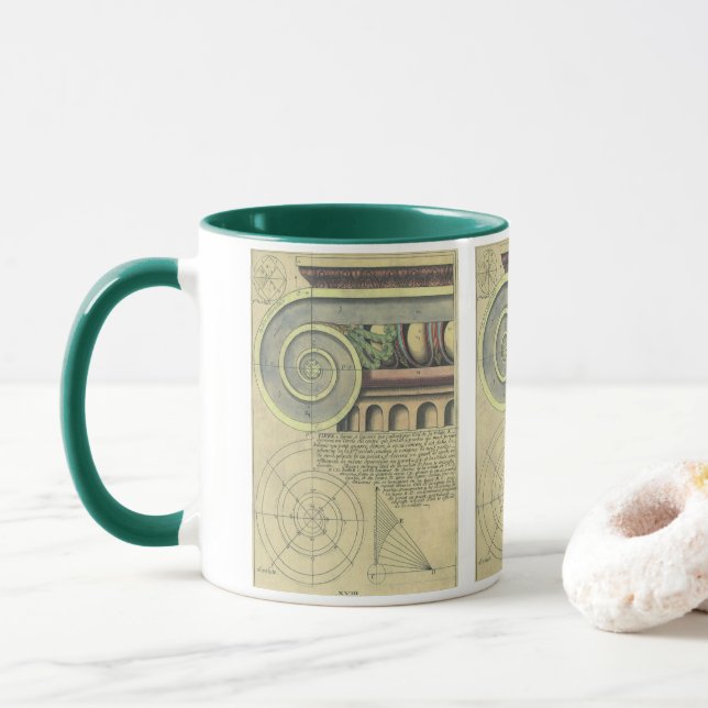 Vintage Architecture; Capital Volute by Vignola Mug (With Donut)