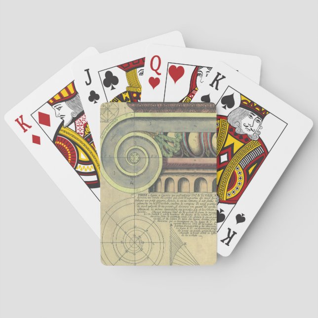 Vintage Architecture; Capital Volute by Vignola Playing Cards (Back)