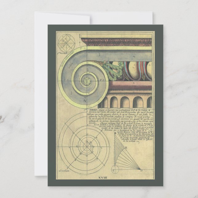 Vintage Architecture, Capital Volute Invitation (Front)