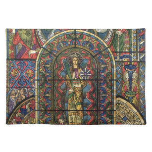 Vintage Architecture, Church Stained Glass Window Placemat