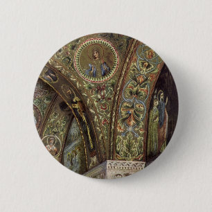 Vintage Architecture, Decorative Arch in a Church 2 Inch Round Button