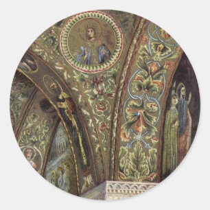 Vintage Architecture, Decorative Arch in a Church Classic Round Sticker