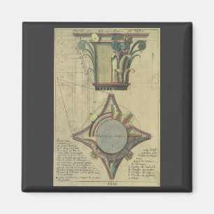Vintage Architecture, Decorative Capital Crown Magnet