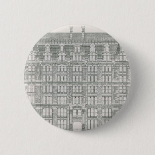 Vintage Architecture, Delaware & Hudson Canal Co. 2 Inch Round Button
