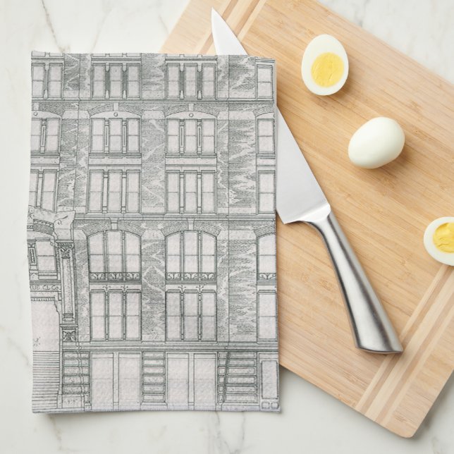 Vintage Architecture, Delaware & Hudson Canal Co. Kitchen Towel (Quarter Fold)