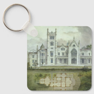 Vintage Architecture, French Chateau Floor Plans Keychain
