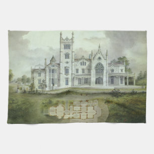 Vintage Architecture, French Chateau Floor Plans Kitchen Towel