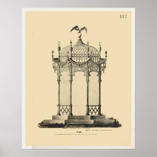 Vintage Architecture Gazebo Plans Poster (Front)