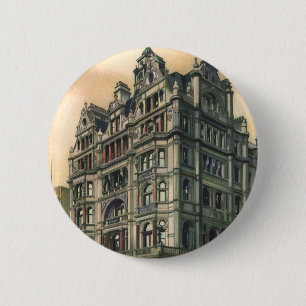 Vintage Architecture Queens Hotel Leicester Square 2 Inch Round Button