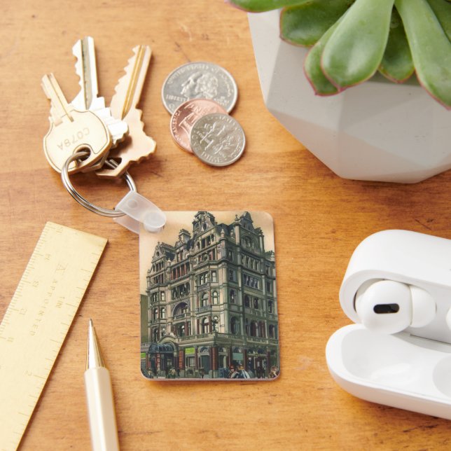 Vintage Architecture Queens Hotel Leicester Square Keychain (Desk)