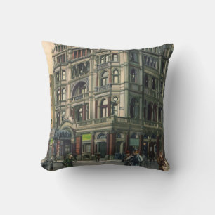 Vintage Architecture Queens Hotel Leicester Square Throw Pillow