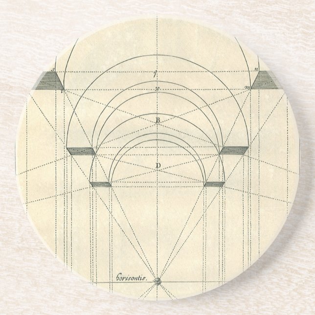 Vintage Architecture, Renaissance Arch Perspective Coaster (Front)