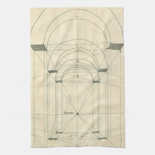 Vintage Architecture, Renaissance Arch Perspective Kitchen Towel