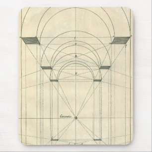 Vintage Architecture, Renaissance Arch Perspective Mouse Pad