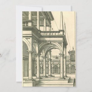 Vintage Architecture, Roman Courtyard with Columns Invitation
