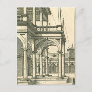 Vintage Architecture, Roman Courtyard with Columns Postcard