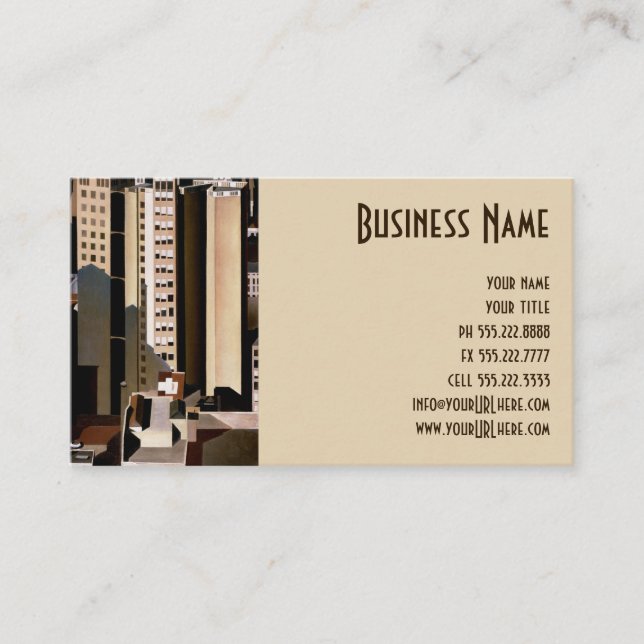 Vintage Architecture, Skyscrapers by Sheeler, 1922 Business Card (Front)