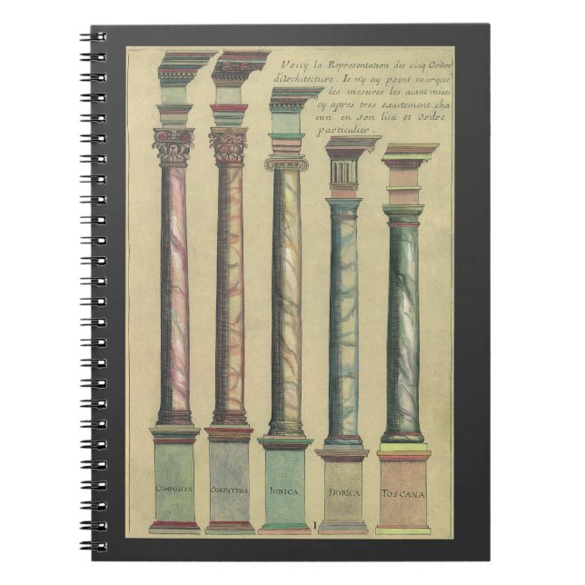 Vintage Architecture, the 5 Architectural Orders Notebook (Front)
