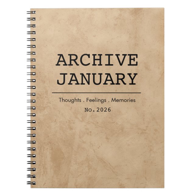 Vintage Archive Monthly Journal Personalized 2026  (Devant)