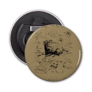 Vintage Aries Constellation Map Hevelius 1690 Bottle Opener