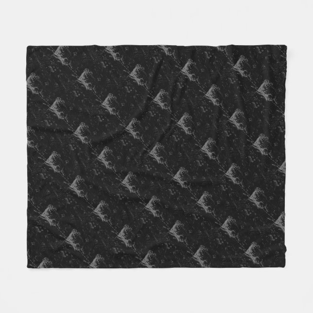 Vintage Aries Sign Constellation Hevelius 1690 Fleece Blanket (Front (Horizontal))