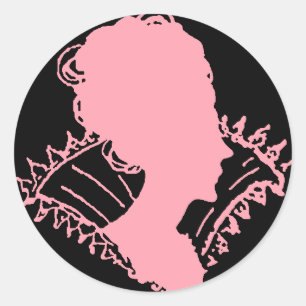 Vintage Aristocratic Woman Classic Round Sticker
