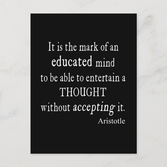 Vintage Aristotle Educated Mind Thought Quote Postcard (Front)