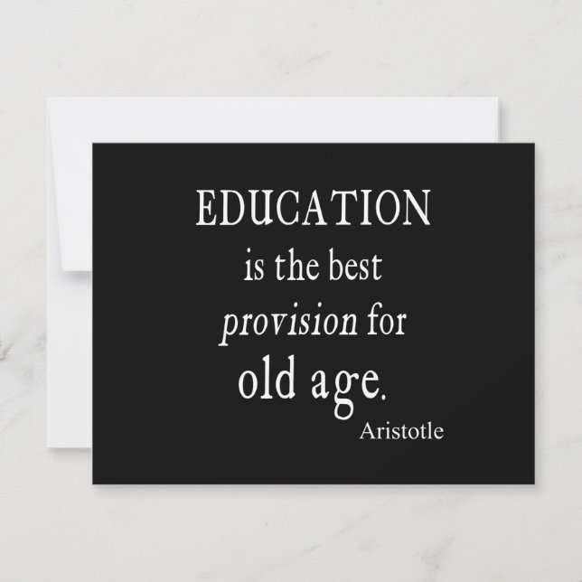 Vintage Aristotle Education Best Provision Old Age Card (Front)